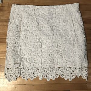 Lace Overlay Cotton Skirt